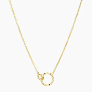 18K Gold Plated Interlocking Pendant Adjustable Necklace